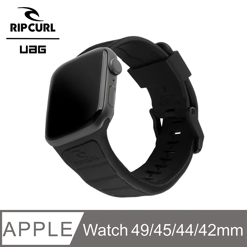 UAG X RIP CURL Apple Watch 42/44/45/49mm 雙色矽膠運動錶帶-綠松黑 歷史價格詳細信息