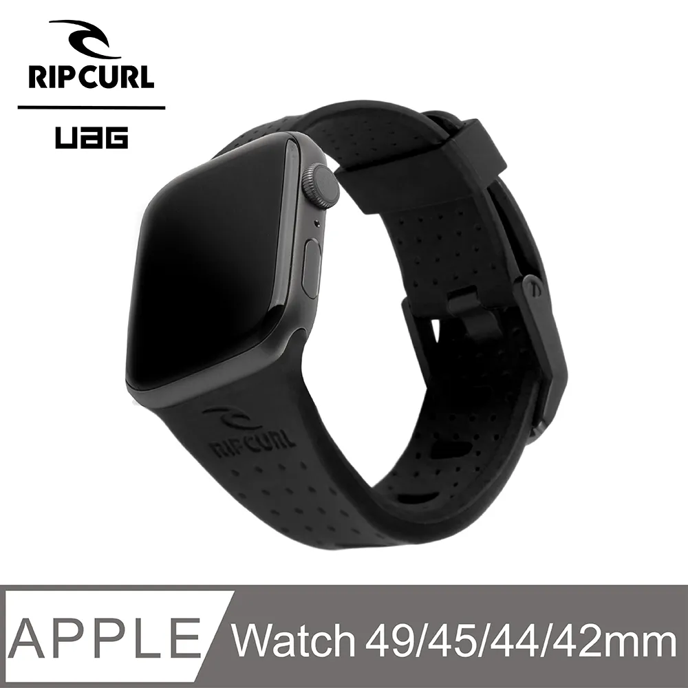 UAG X RIP CURL Apple Watch 42/44/45/49mm 雙色矽膠運動錶帶-綠松黑 歷史價格詳細信息