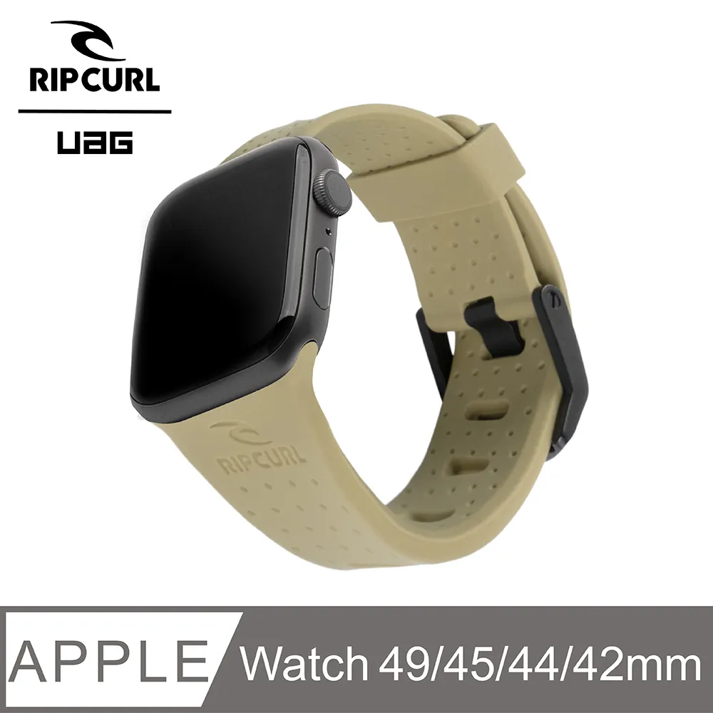 UAG X RIP CURL Apple Watch 42/44/45/49mm 雙色矽膠運動錶帶-綠松黑 歷史價格詳細信息