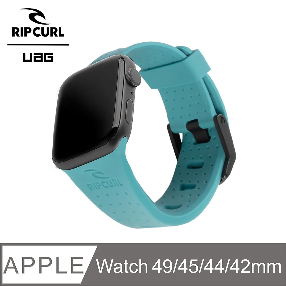 UAG X RIP CURL Apple Watch 42/44/45/49mm 雙色矽膠運動錶帶-綠松黑 歷史價格詳細信息