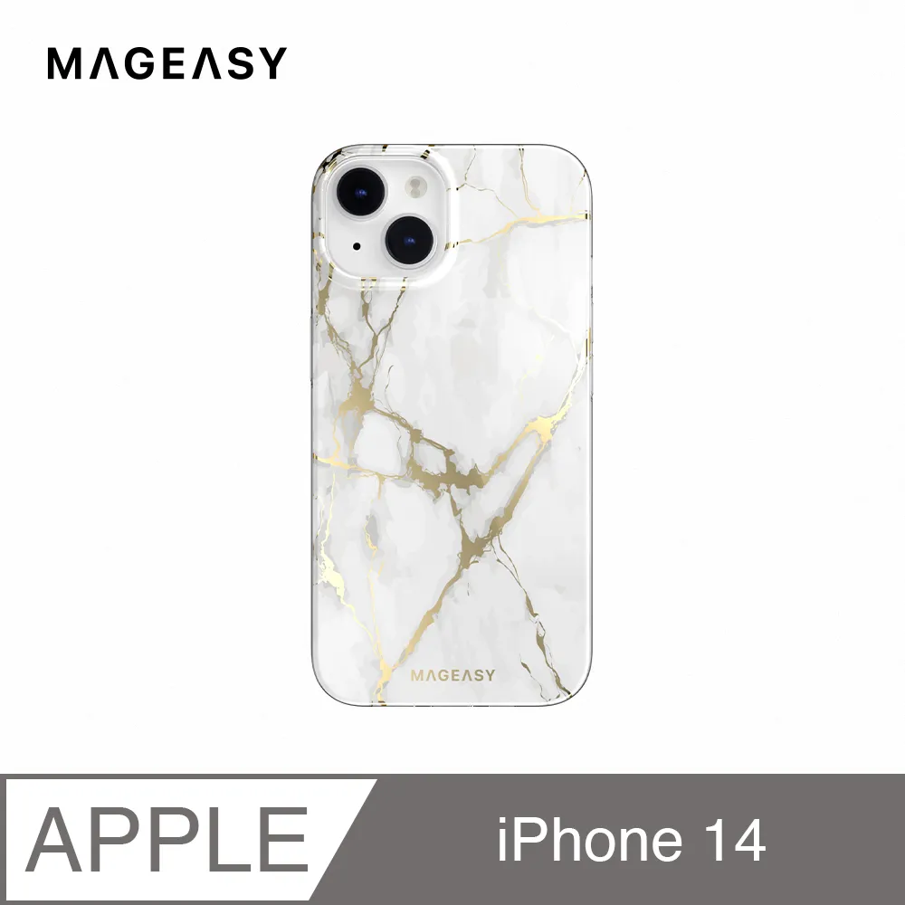 魚骨牌 MAGEASY iPhone 14 6.1吋 MARBLE M 大理石紋磁吸防摔手機殼,珍珠黑 歷史價格詳細信息