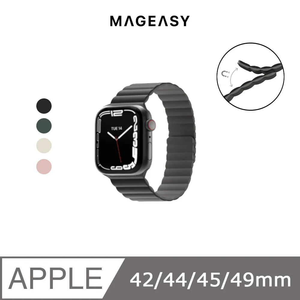 魚骨牌 MAGEASY 磁吸 矽膠 錶帶 適 Apple watch 38 40 41 42 44 45 49 mm 歷史價格詳細信息