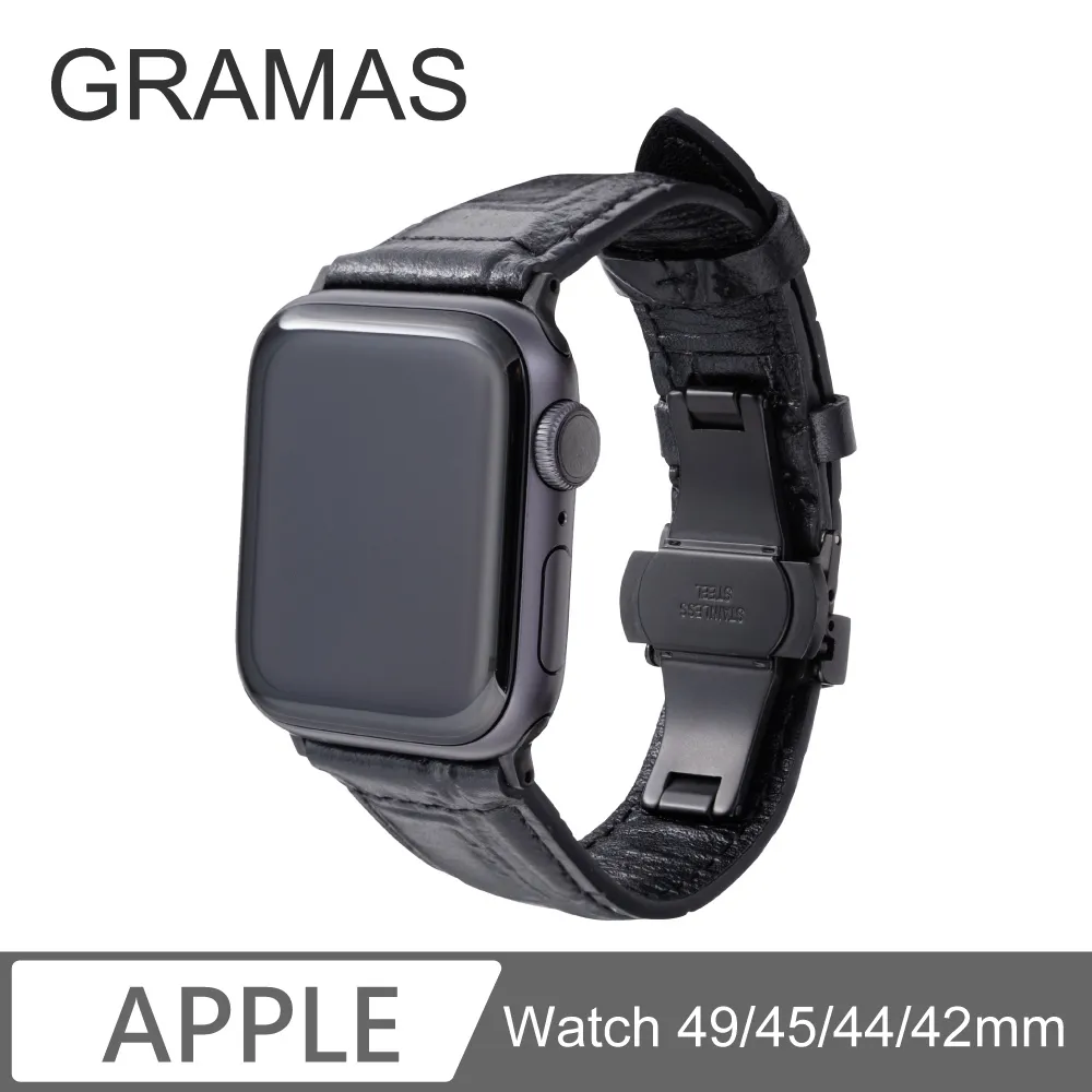 Gramas Apple Watch 42/44/45mm 法國海軍帆布錶帶-黑 歷史價格詳細信息