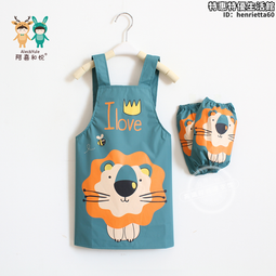 無袖兒童防水罩衣 飯兜 圍兜 畫畫衣 反穿衣 歷史價格詳細信息