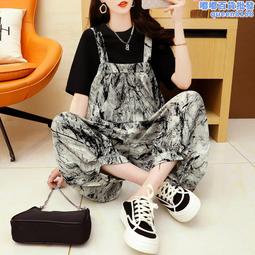 夏季復古背帶褲深色牛仔褲女韓版寬鬆2024新款設計感工裝連體長褲 歷史價格詳細信息