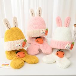 兔子毛絨帽子圍巾手套三件套護耳雷鋒帽女冬季加厚保暖東北防寒帽 歷史價格詳細信息