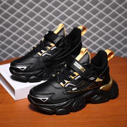 童鞋男童運動鞋2023冬季新款大童皮面防水兒童黑色鞋子男輕便 歷史價格詳細信息