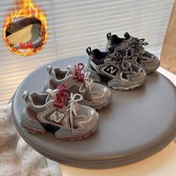 女童運動鞋保暖二棉鞋冬季2024新款休閑鞋兒童面包鞋男童加絨板鞋 歷史價格詳細信息