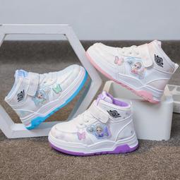 童鞋女童高幫鞋子兒童運動鞋2024春秋新款女孩休閒百搭板鞋潮 歷史價格詳細信息