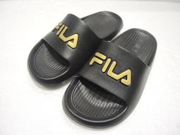 FILA 童鞋 拖鞋 黑金 立體LOGO 防水 膠拖 中童 2S828V009 歷史價格詳細信息