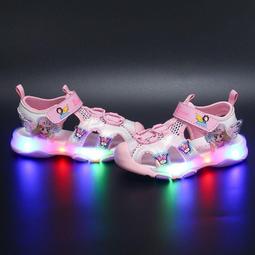 帶燈涼鞋奧特曼紅色藍色童鞋涼鞋夏季男孩發光沙灘涼鞋休閒防滑 歷史價格詳細信息