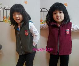 全館滿699免運【MONKEY BABY 】搖粒絨笑臉圖案淺藍色背心(65799) 歷史價格詳細信息