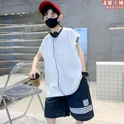 男童夏款套裝2024新款夏季中大童酷帥氣男孩短袖襯衫兩件套百搭潮 歷史價格詳細信息