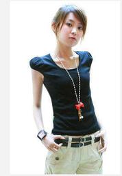 【SUT04019】韓版夏季新款修身顯瘦民族風中國風繡花鈕扣泡泡袖短袖V領T恤*胖MM/大碼可穿*★ 歷史價格詳細信息