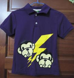 二手8成新 agnès b. 小b 紫藍橫條圓領長袖T  M號 歷史價格詳細信息