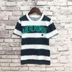 Maple麋鹿小舖 Abercrombie&Fitch ＊AF 白+深藍V領條紋麋鹿LOGO短T＊(現貨S號) 歷史價格詳細信息