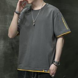 短袖T恤男潮流半袖加肥加大寬鬆大碼男士夏季胖子衣服圓領印花T恤男性衣服上衣T恤男裝休閒服裝-正正男裝 歷史價格詳細信息