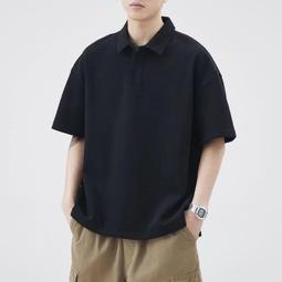 短袖t恤新款華夫格polo衫男短袖夏季簡約寬鬆翻領情侶印花字母上衣 男 t恤短袖 男生 t恤 男生短袖 短袖-至簡原創 歷史價格詳細信息