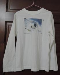 二手8成新 agnès b. 小b 紫藍橫條圓領長袖T  M號 歷史價格詳細信息