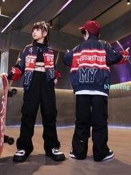 街舞兒童潮服嘻哈機車皮衣男孩套裝hiphop潮牌炸街女孩走秀演出服 歷史價格詳細信息