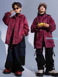 街舞兒童潮服嘻哈寬松重磅T恤練功工裝褲套裝男女孩hiphop演出服 歷史價格詳細信息