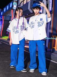 街舞兒童潮服套裝男孩嘻哈hiphop演出服裝炸街潮牌秋季女孩爵士舞 歷史價格詳細信息