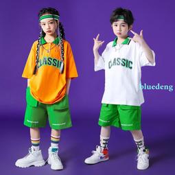 爵士舞服裝女孩夏表演服嘻哈工裝褲炸街套裝背心街舞潮服jazz露臍 歷史價格詳細信息