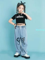女孩舞蹈服爵士舞嘻哈jazz舞蹈服裝機車服hiphop兒童街舞潮服套裝 歷史價格詳細信息