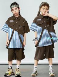兒童街舞潮牌童裝hiphop男童架子鼓表演服短袖T恤女童演出服夏季 歷史價格詳細信息