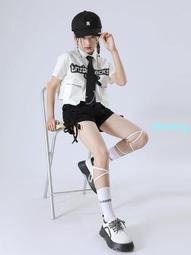 爵士舞服裝女孩jazz套裝演出服兒童模特走秀炸街表演街舞嘻哈潮服 歷史價格詳細信息