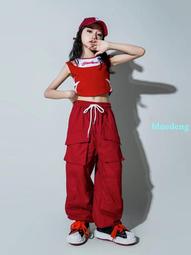 女孩爵士舞服裝jazz高腰露臍走秀套裝街舞潮服元旦演出服兒童潮牌 歷史價格詳細信息
