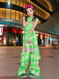 女孩爵士舞露臍街舞上衣套裝jazz舞蹈走秀練功服嘻哈潮牌表演潮服 歷史價格詳細信息