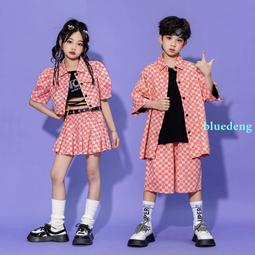 街舞兒童嘻哈套裝男孩酷帥hiphop走秀女孩架子鼓表演寬松衣服夏季 歷史價格詳細信息