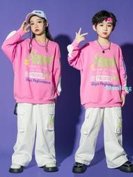 兒童潮流嘻哈寬松街舞走秀架子鼓男女童hiphop長褲束腳褲演出服夏 歷史價格詳細信息