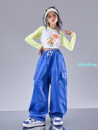 爵士舞服裝女童露肚上衣街舞套裝女孩寬鬆練功服夏季表表演服 歷史價格詳細信息