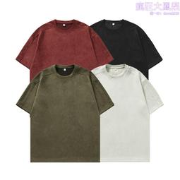美式復古麂皮絨短袖t恤男夏季320g重磅潮牌痞帥寬鬆體恤 男生短袖 涼感T恤 短袖上衣 冰絲短袖【滿299元發貨】 歷史價格詳細信息