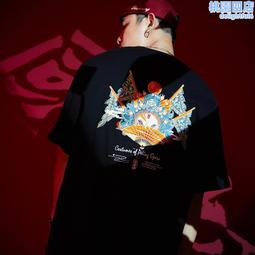 中國風t恤男國潮醒獅ins潮流百搭個性時尚寬松圓領短袖簡約打底衫#皇運 歷史價格詳細信息