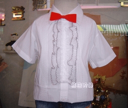 【貝兒童鋪】男童 短袖白襯衫 立體紅格領結+印字母 小花童.演講比賽.幼稚畢業典禮.正式場合必備 歷史價格詳細信息