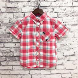 Abercrombie &amp; Fitch 紅色白印花圖案彈性長袖襯衫,98%棉,尺寸M,肩寬45.5cm胸寬52.5cm 歷史價格詳細信息