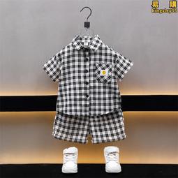 兒童格子短袖襯衫男孩2024夏季新款男童薄款襯衣洋氣韓版開衫夏裝 歷史價格詳細信息