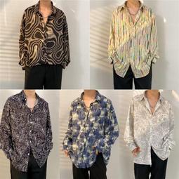 長袖襯衫男 M-3XL 潮流設計師款立體羽毛chic網紅襯衫 韓版寬鬆韓風情侶襯衫 歷史價格詳細信息
