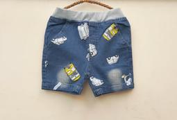 小蜜桃精緻童裝衣舖**B041819帥氣英文字母腰帶刷破牛仔五分褲出清價150元可面交 歷史價格詳細信息