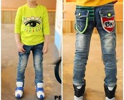 呀比童裝*韓版 帥氣螢光扣 刷白 牛仔褲 牛仔長褲 7/9/13 價格比較,價格查詢,歷史價格詳細信息