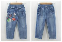 男童彈力牛仔褲秋裝2023新款兒童套裝寶寶柔軟褲子小童休閒百搭長褲 歷史價格詳細信息