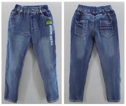 翔翔童衣舖[貨號:625043]男大童~秋裝-字母印車布標刷痕彈力牛仔薄長褲 歷史價格詳細信息