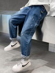 【童裝牛仔褲賠售24腰】美國LEVI S 511 Slim BOYS 深藍破壞 低腰修身窄管牛仔褲小直筒8R 歷史價格詳細信息