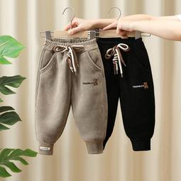 兒童加絨休閒褲2023冬季新品男女童加厚格子毛呢褲男孩寶寶束口褲 歷史價格詳細信息