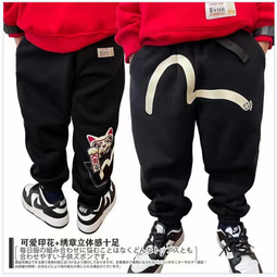 冬季童裝褲子男童男寶寶一體絨彈力針織牛仔褲孩子日常款加絨保暖長褲 歷史價格詳細信息