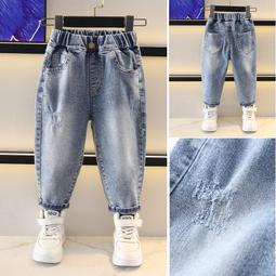 男童褲子春秋款2023新款兒童牛仔褲秋款中大童秋季男孩褲潮酷帥氣 歷史價格詳細信息