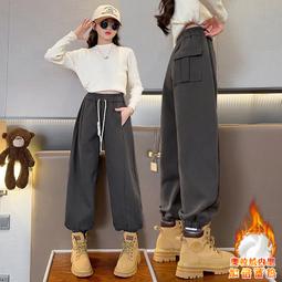 2023秋冬新款女童運動褲冬季女孩中大童裝褲子子兒童長褲加絨一體加厚 歷史價格詳細信息